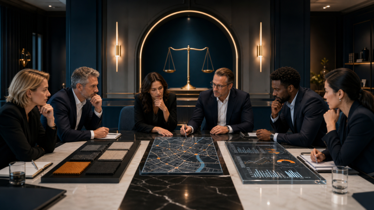 Equipe avaliando critérios para decidir se a Agência Moving Creative vale a pena
